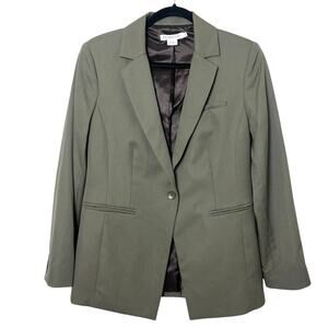 Pendleton Women's Virgin Wool Single Button Blazer Jacket Olive Green Sz 6